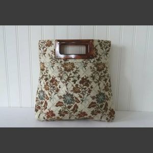 Boho Carpet Tapestry Bag Mid Century Modern Cottage Core Purse Lucite Handle
